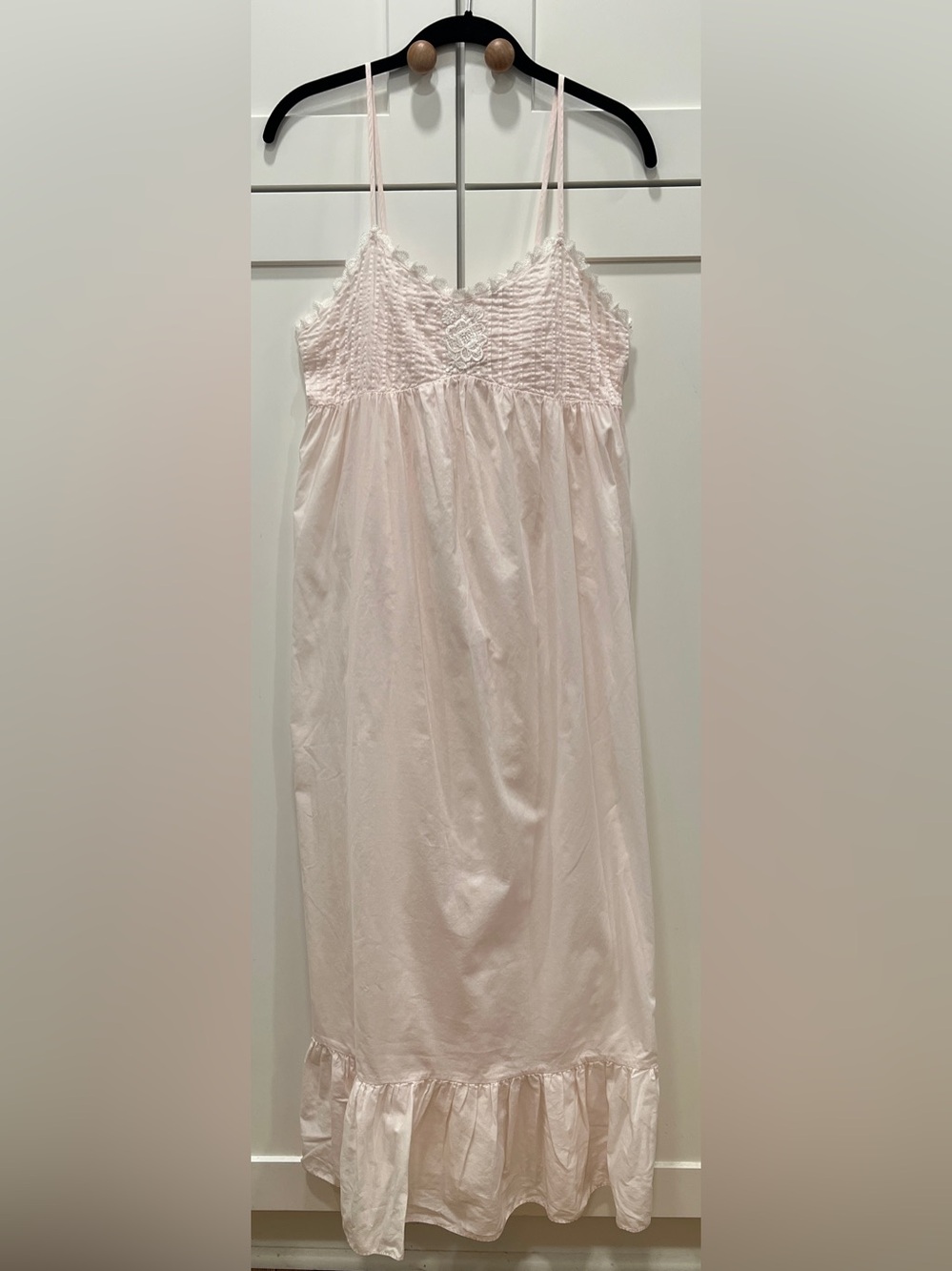 VINTAGE VICTORIA’S SECRET LONG COTTON NIGHTGOWN, SIZE S.